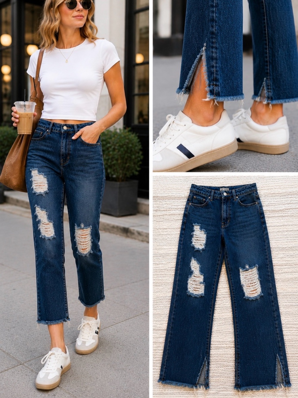 Show Me Your Mumu Brooklyn Distressed Split Hem Crop Jeans Sz 28💛